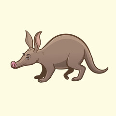 Aardvark Cartoon Illustration