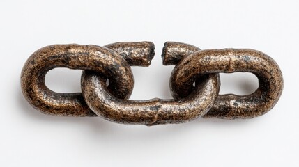 Obraz premium Strong Chain Links: Heavy, metallic chain links with tarnished, textured surface, symbolizing strength, connection, and resilience.
