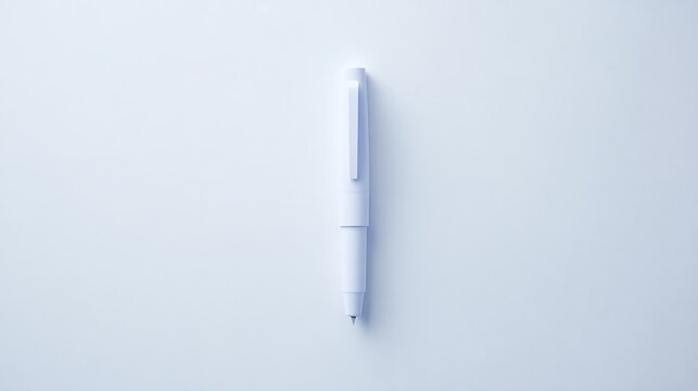 Simple white pen on plain background