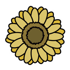 シンプルなひまわりのイラスト