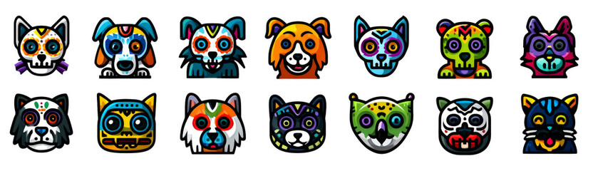 Fototapeta premium Bear sugar skull feel joyful in colorful artwork