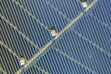 aerial view solar power station