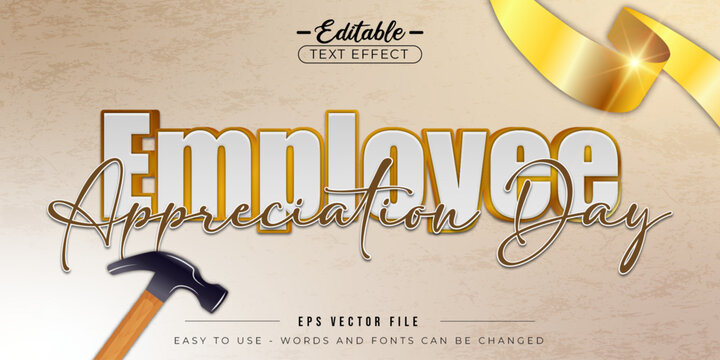 Employee appreciation day, editable text effect.