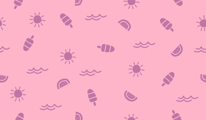 Cute beach vibes pattern background vector design