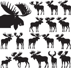 Moose Vector In Black and White