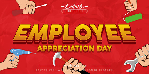 Employee Appreciation Day poster, editable text effect.