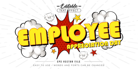 Employee Appreciation Day banner, editable text effect.