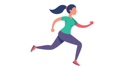 Obraz premium Concentrated and determined: runner in motion as a modern illustration in flat design