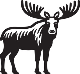 Moose Vector In Black and White