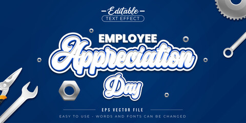 Retro Employee Appreciation Day, editable text effect.