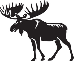 Moose Vector In Black and White