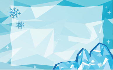 氷のイラスト背景フレーム © KAZUOMI