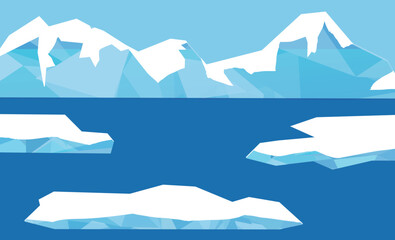 流氷のイラスト背景フレーム © KAZUOMI