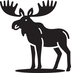 Moose Vector In Black and White