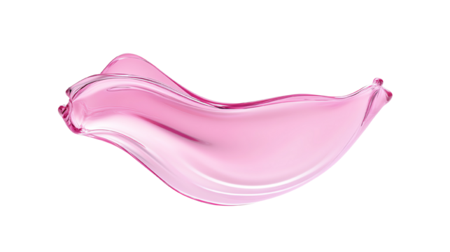 A smooth, flowing pink paint stroke on a white background, ideal for creative design projects and artistic inspirations.