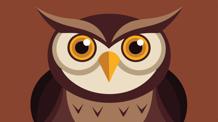Fototapeta premium Owl with big, curious eyes. Vector illustration.