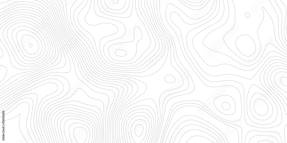 Poster minimal white and gray terrain lines with contour topographic background.