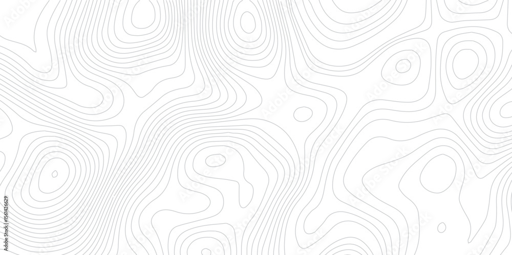 Poster gray topographic map background with white elevation wave line pattern.