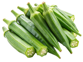  okra abelmoschus esculentus isolated on white background, PNG