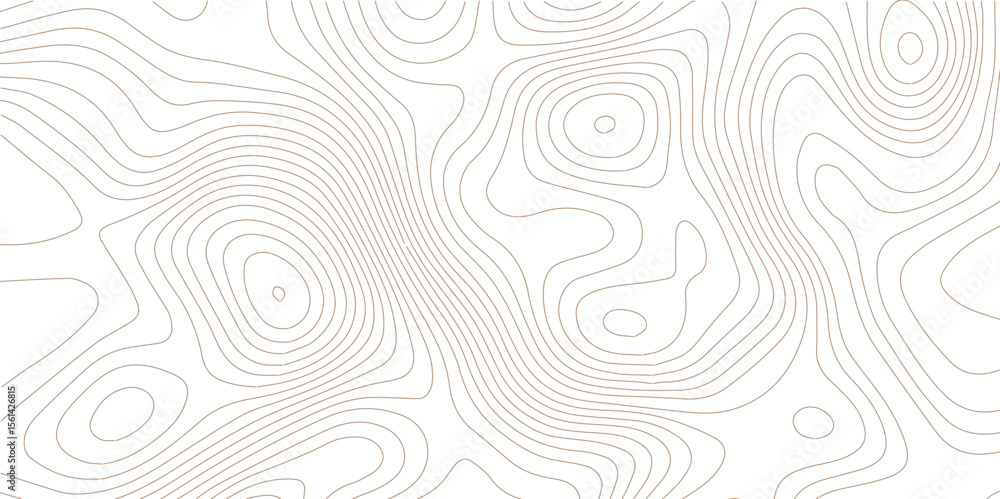 Poster brown elevation topographic contour map with soft textured lines.