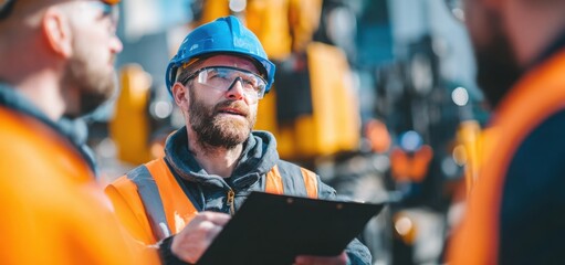 Engineer and factory worker working together in a factory. Industry and engineering concept.