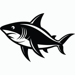 Obraz premium Streamlined Shark Silhouette With Gill Details C