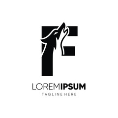 Letter F Initial Wolf Logo Design Vector Icon Graphic Emblem Symbol Image Illustration