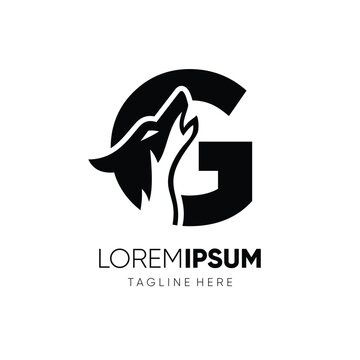 Letter G Initial Wolf Logo Design Vector Icon Graphic Emblem Symbol Image Illustration