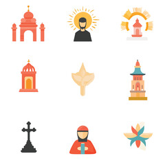 Obraz premium 2D Flat icon Cultural & Religious Icons isolated in White Background 