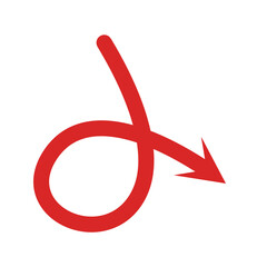 Obraz premium Hand drawn line arrow icon collection. Doodle markers of various curved linear arrows.