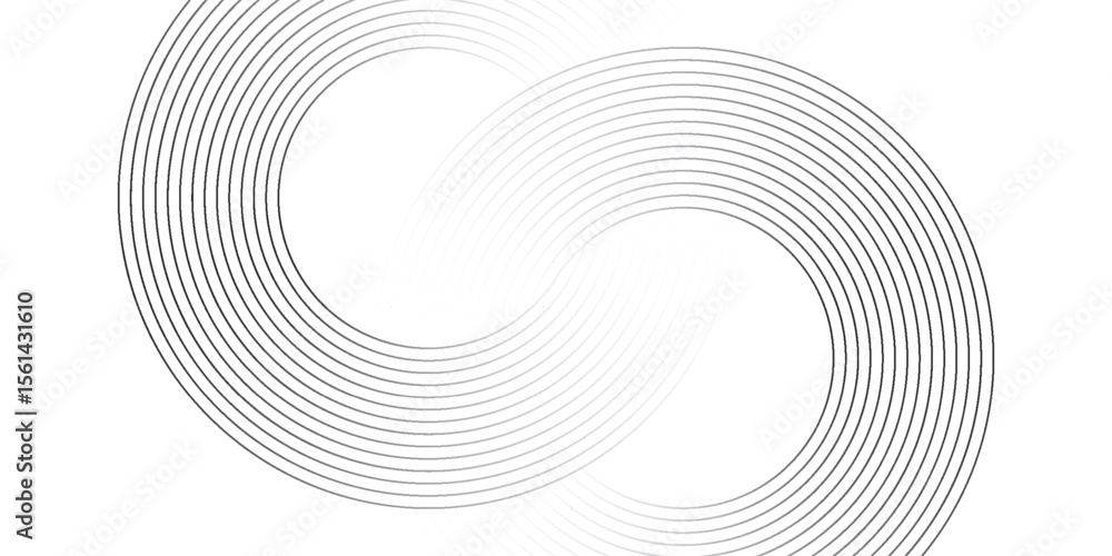 Poster circular lines geometric background in abstract style. modern line art illustration with black circu