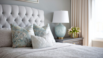 Soft Upholstered Headboard in Bright Bedroom