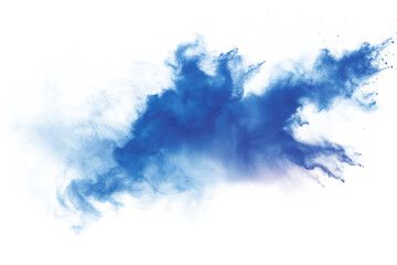 Obraz premium Blue powder explosion isolated on a transparent background
