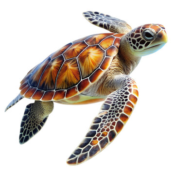 Sea turtle isolated on transparent background