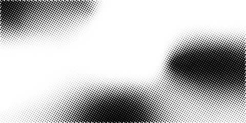 Abstract halftone gradient texture. Vector dotted grunge background for poster, overlay, cover, card. Pixelated retro backdrop