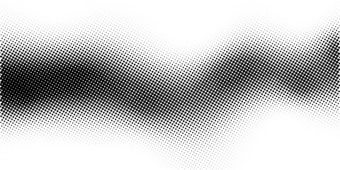 Abstract halftone gradient texture. Vector dotted grunge background for poster, overlay, cover, card. Pixelated retro backdrop