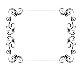 Vintage floral ornament border, Hand drawn decorative element.
