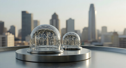 Glass Domes Cityscape Modern Decor Luxury Home