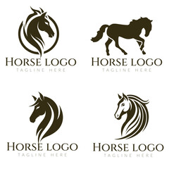 Horse logo vector icon illustration.