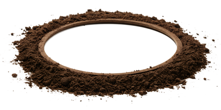 Brown powder ring isolated on isolated on a transparent background - Powered by Adobe