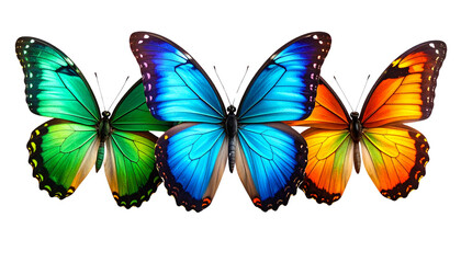 Obraz premium Set of colorful butterflies isolated on white background