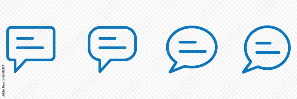 Poster comments vector flat icon set . chat thin line icon set. containing speech bubble .