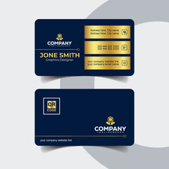 Creative Navy and Gold Business Card Template