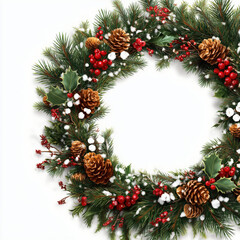 Stunning Christmas Wreath Design , PNG isolated cut out image