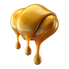 Caramel dripping illustration isolated on transparent background