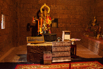 Buddha and Ganesha or ganesh lord of success for thai people travelers travel visit respect praying...
