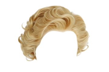 blond human male hair wig isolated on white background PNG ,ai generated