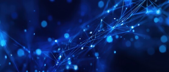 Obraz premium The luminous blue network design showcasing intricate digital connections and textures.