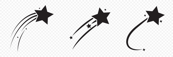 Icon of a shooting star . Abstract silhouette of shooting star.  eps 10