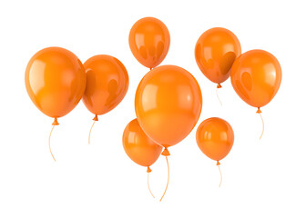  bright orange balloons for festive celebrations isolated on white background PNG ,ai generated
